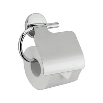 Stainless steel covered toilet roll holder 