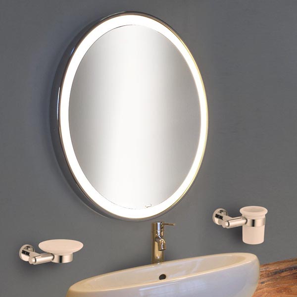 Chromed illuminated mirror  - MOON